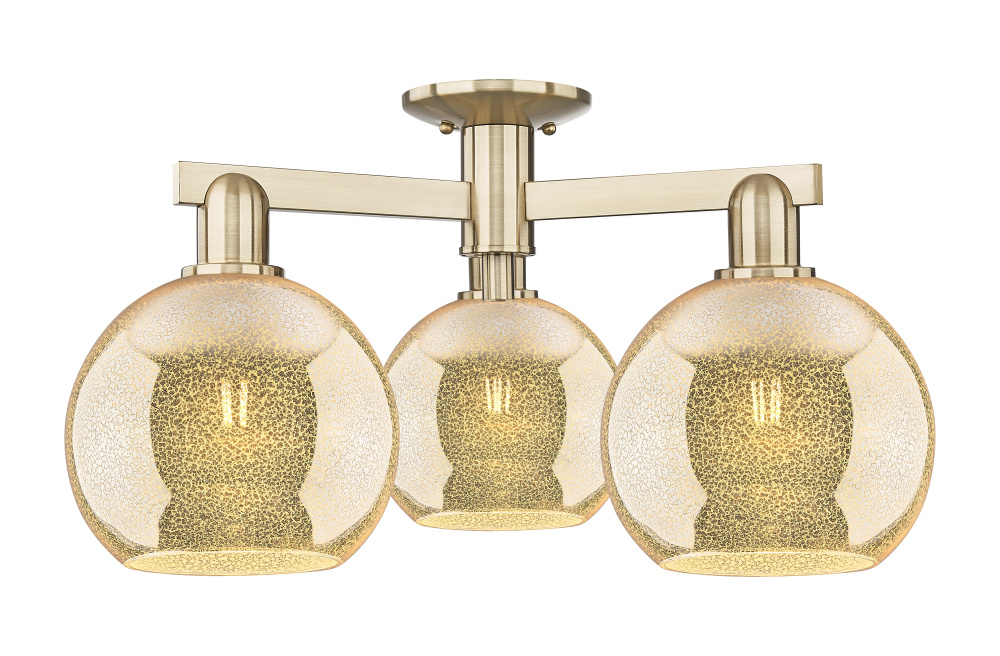 Athens - 3 Light - 26 inch - Champagne Bronze - Semi-Flush Mount