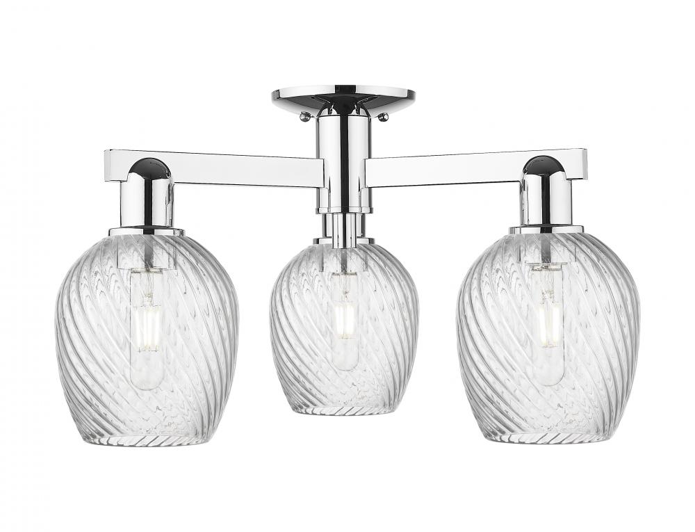 Salina - 3 Light - 23 inch - Polished Chrome - Semi-Flush Mount