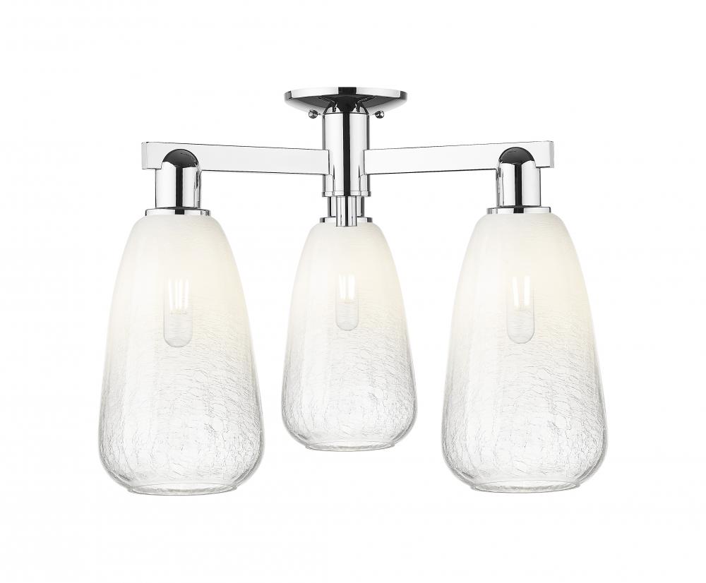 Brookhaven Almond - 3 Light - 6 inch - Polished Chrome - Semi-Flush Mount