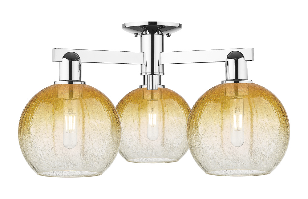 Brookhaven Globe - 3 Light - 6 inch - Polished Chrome - Semi-Flush Mount