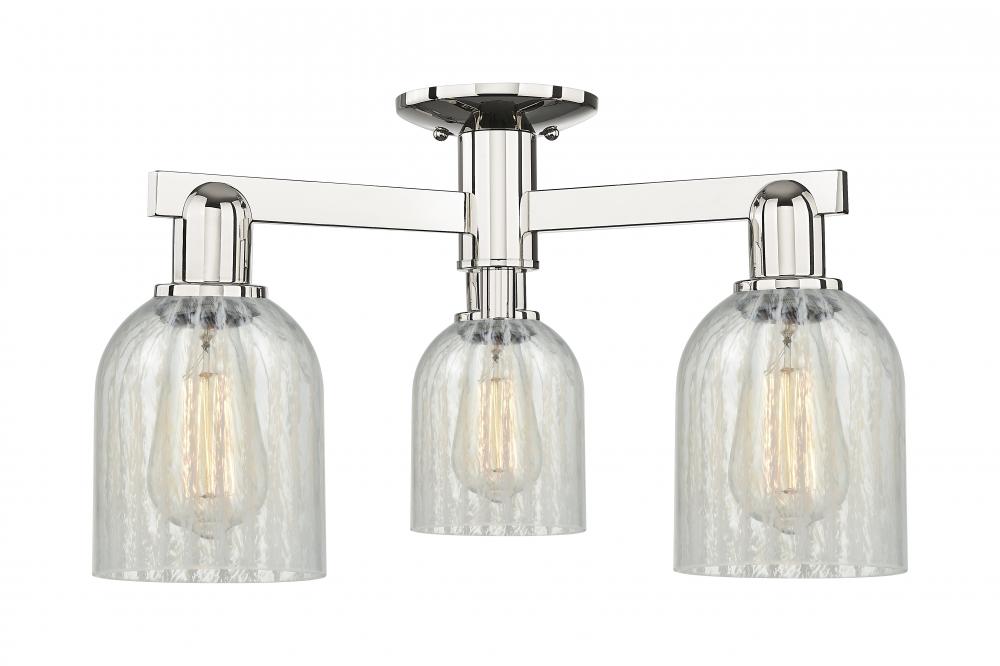 Caledonia - 3 Light - 23 inch - Polished Nickel - Semi-Flush Mount