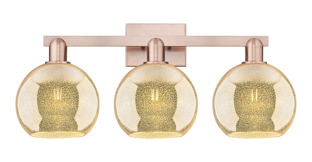 Athens - 3 Light - 27 inch - Antique Copper - Bath Vanity Light