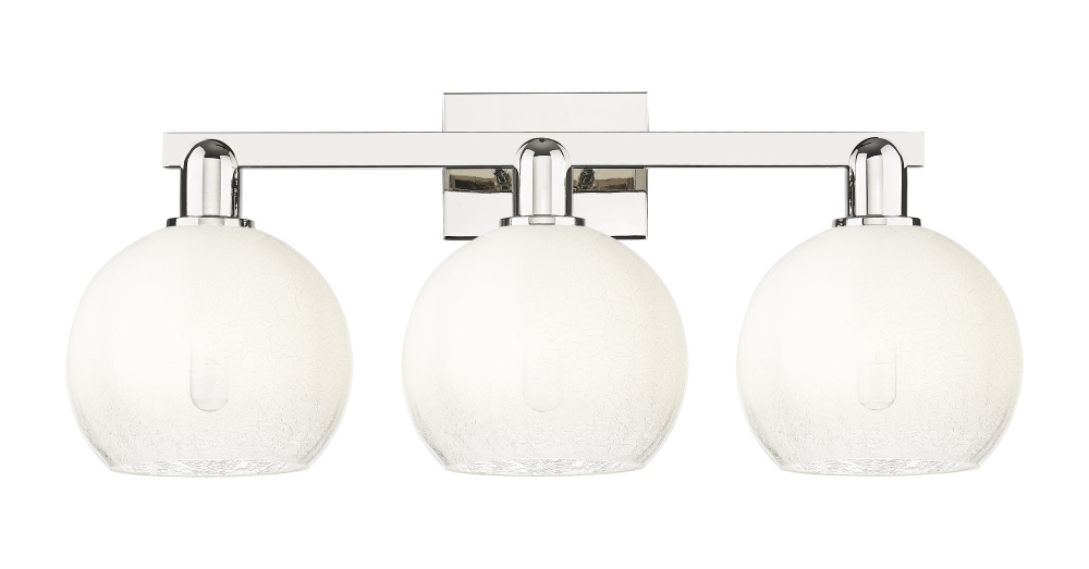 Brookhaven Globe - 3 Light - 26 inch - Polished Nickel - Bath Vanity Light