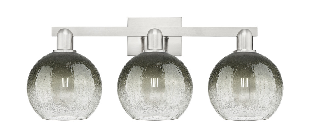 Brookhaven Globe - 3 Light - 26 inch - Brushed Satin Nickel - Bath Vanity Light