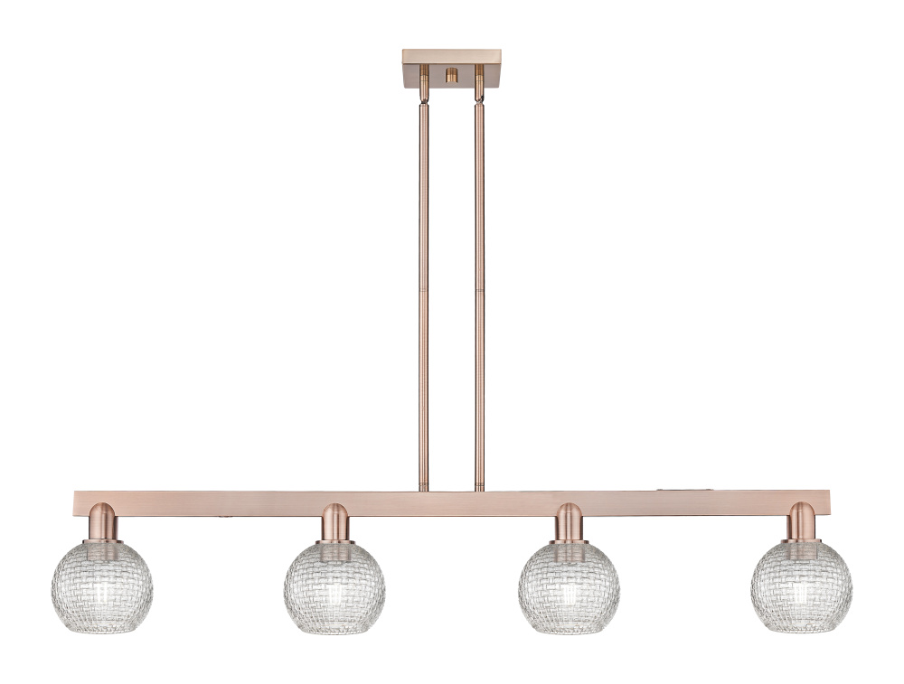 Athens - 4 Light - 49 inch - Antique Copper - Stem hung - Island Light