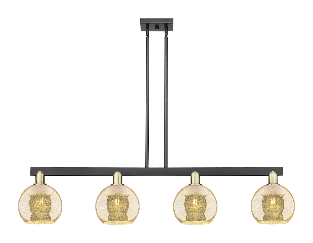 Athens - 4 Light - 51 inch - Black Antique Brass - Stem hung - Island Light