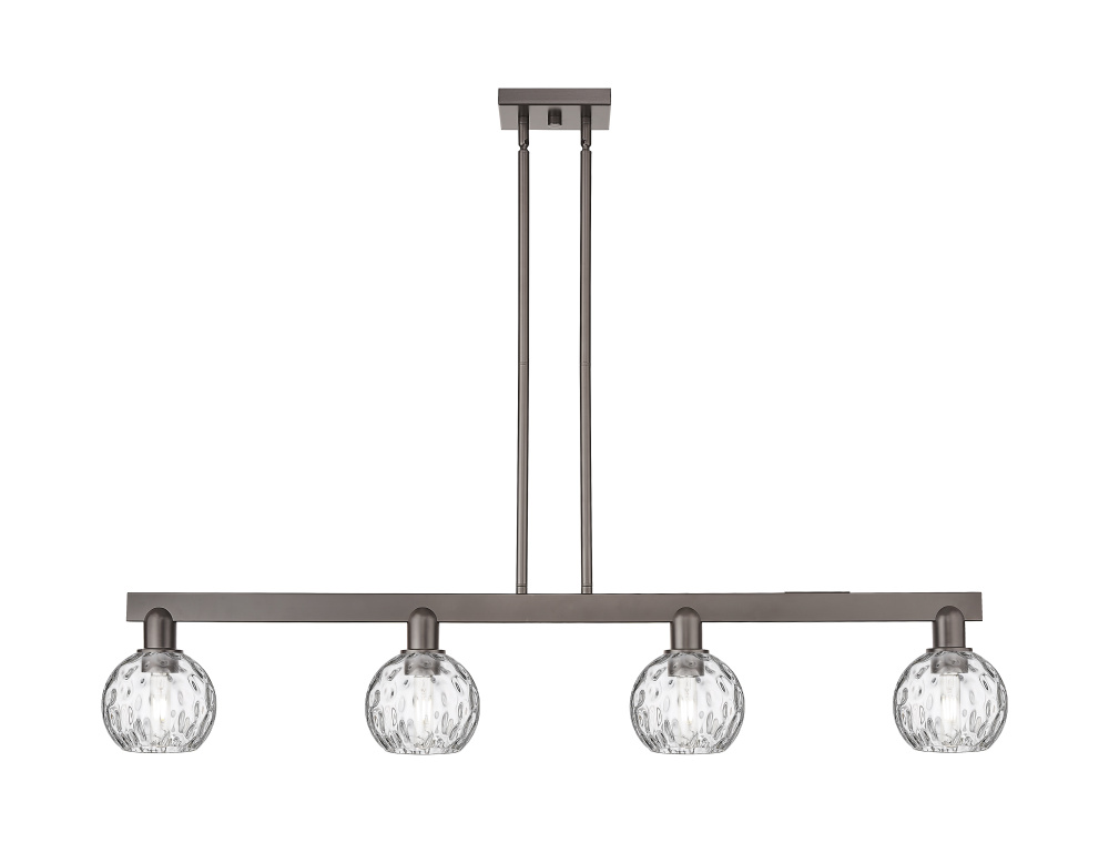 Athens Water Glass - 4 Light - 49 inch - Oil Rubbed Bronze - Stem hung - Island Light