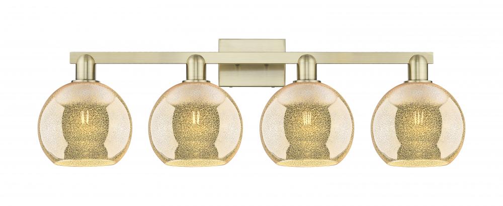 Athens - 4 Light - 35 inch - Antique Brass - Bath Vanity Light