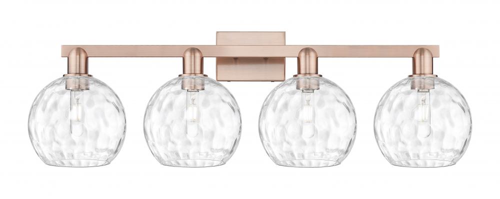 Athens Water Glass - 4 Light - 35 inch - Antique Copper - Bath Vanity Light
