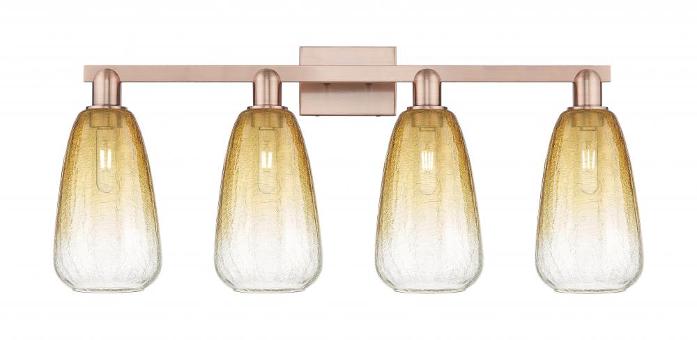 Brookhaven Almond - 4 Light - 36 inch - Antique Copper - Bath Vanity Light