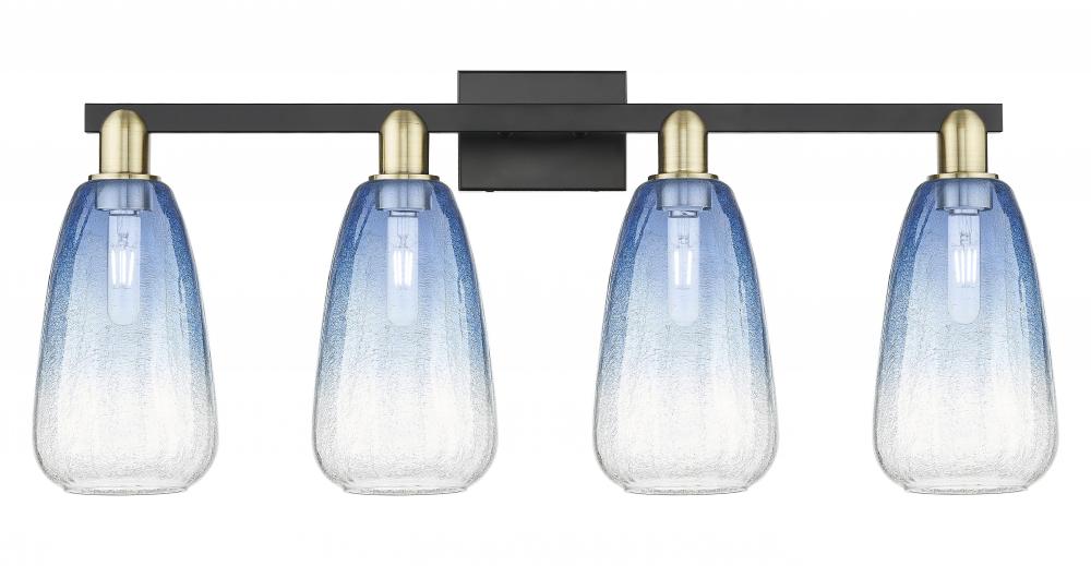 Brookhaven Almond - 4 Light - 36 inch - Black Antique Brass - Bath Vanity Light