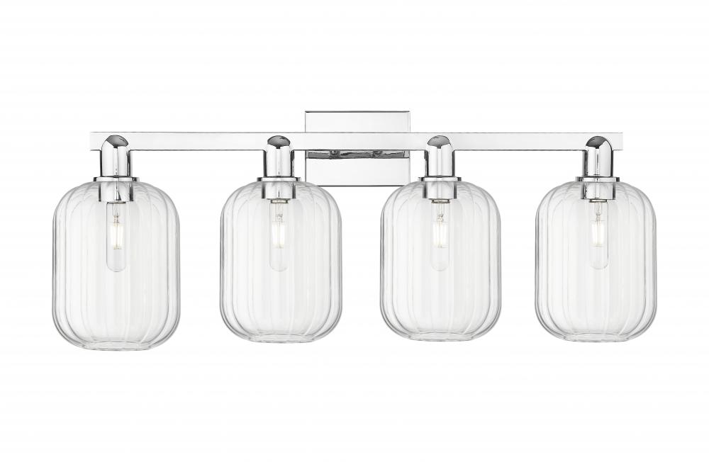 Preston Cylinder - 4 Light - 36 inch - Polished Chrome - Bath Vanity Light