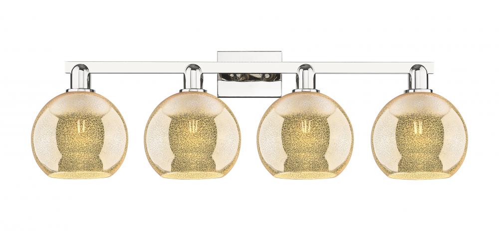 Athens - 4 Light - 35 inch - Polished Nickel - Bath Vanity Light