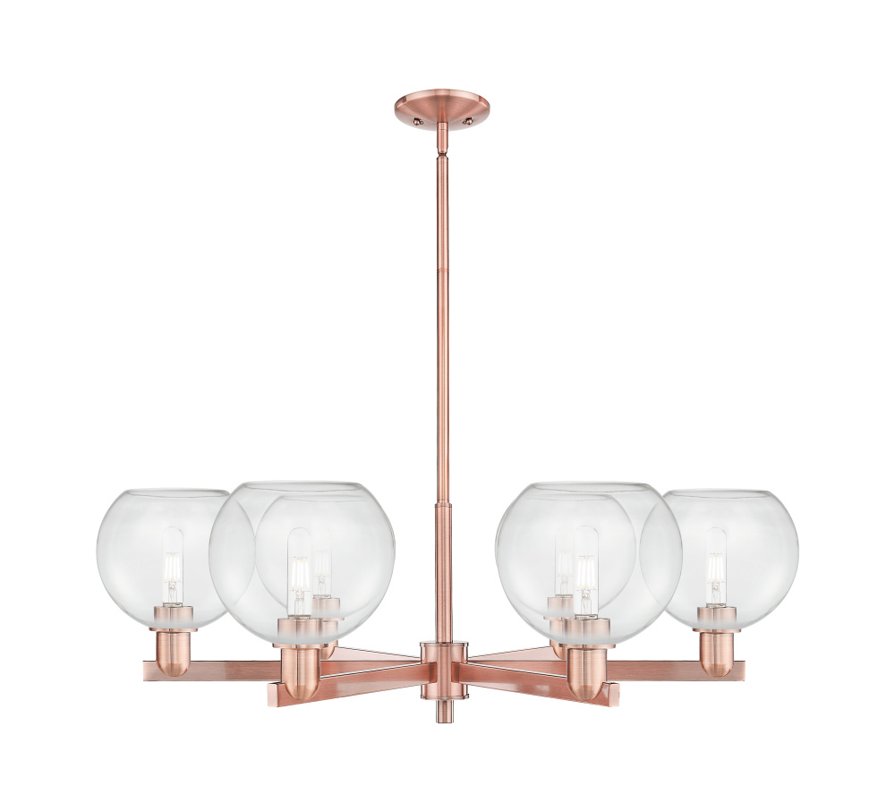 Athens - 6 Light - 38 inch - Antique Copper - Stem hung - Chandelier