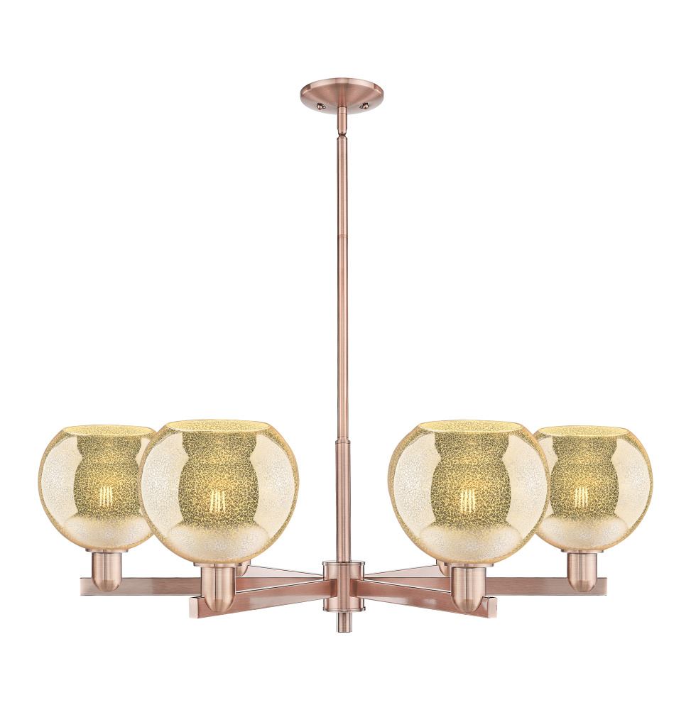 Athens - 6 Light - 38 inch - Antique Copper - Stem hung - Chandelier