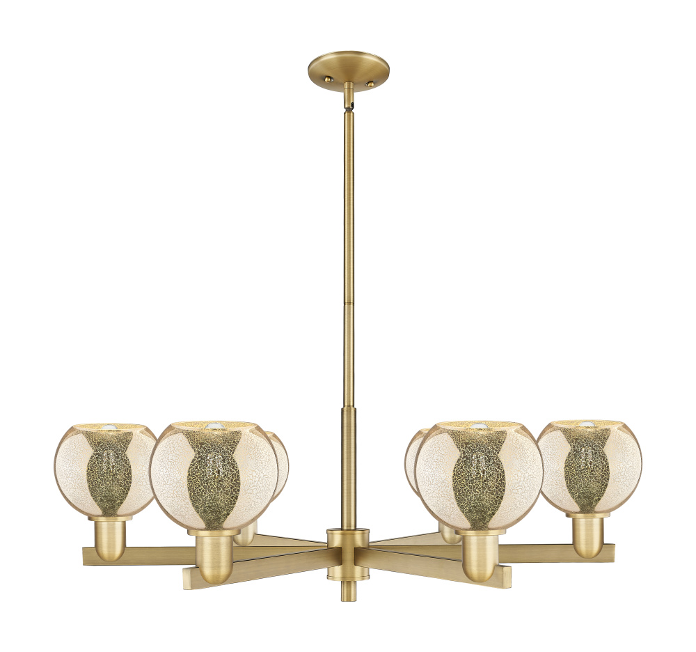 Athens - 6 Light - 36 inch - Brushed Brass - Stem hung - Chandelier