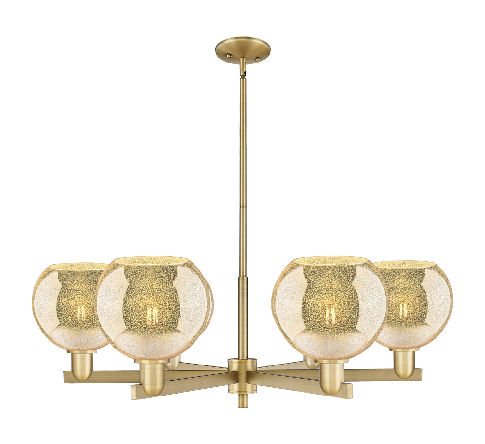 Athens - 6 Light - 38 inch - Brushed Brass - Stem hung - Chandelier