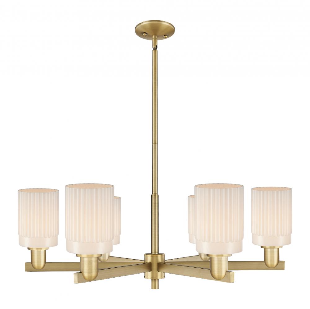 Hadley - 6 Light - 34 inch - Brushed Brass - Stem hung - Chandelier