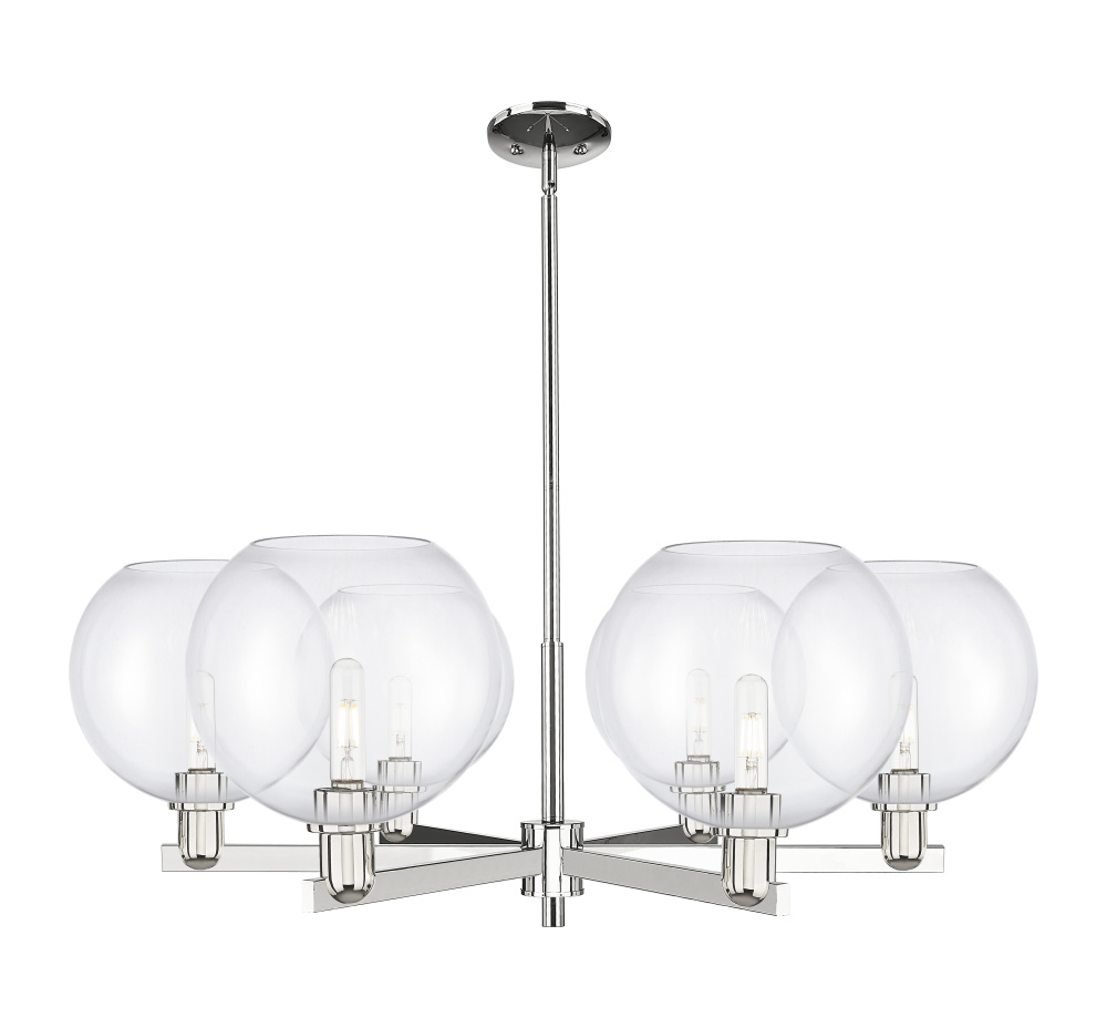 Athens - 6 Light - 40 inch - Polished Nickel - Stem hung - Chandelier