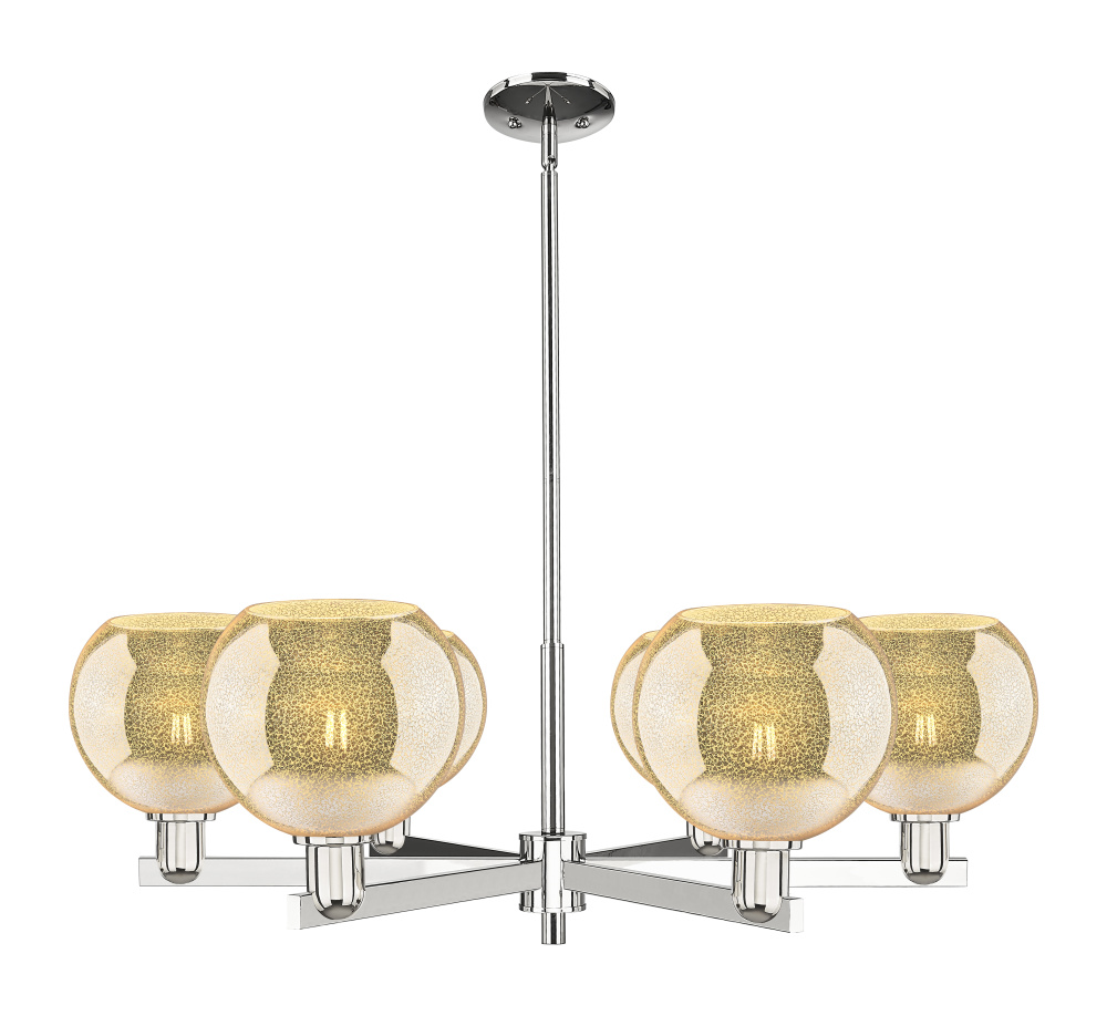 Athens - 6 Light - 38 inch - Polished Nickel - Stem hung - Chandelier