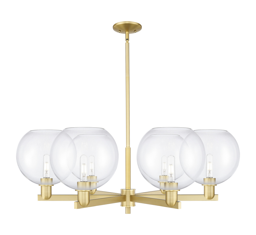 Athens - 6 Light - 40 inch - Satin Gold - Stem hung - Chandelier