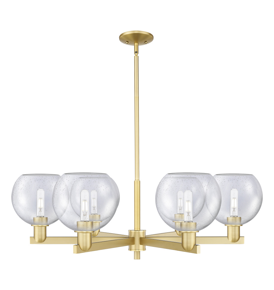 Athens - 6 Light - 38 inch - Satin Gold - Stem hung - Chandelier