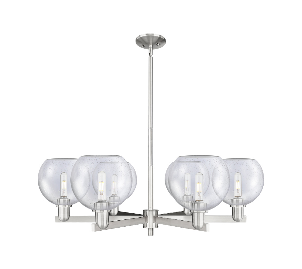 Athens - 6 Light - 38 inch - Satin Nickel - Stem hung - Chandelier