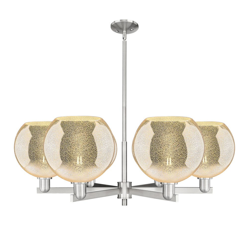 Athens - 6 Light - 40 inch - Satin Nickel - Stem hung - Chandelier