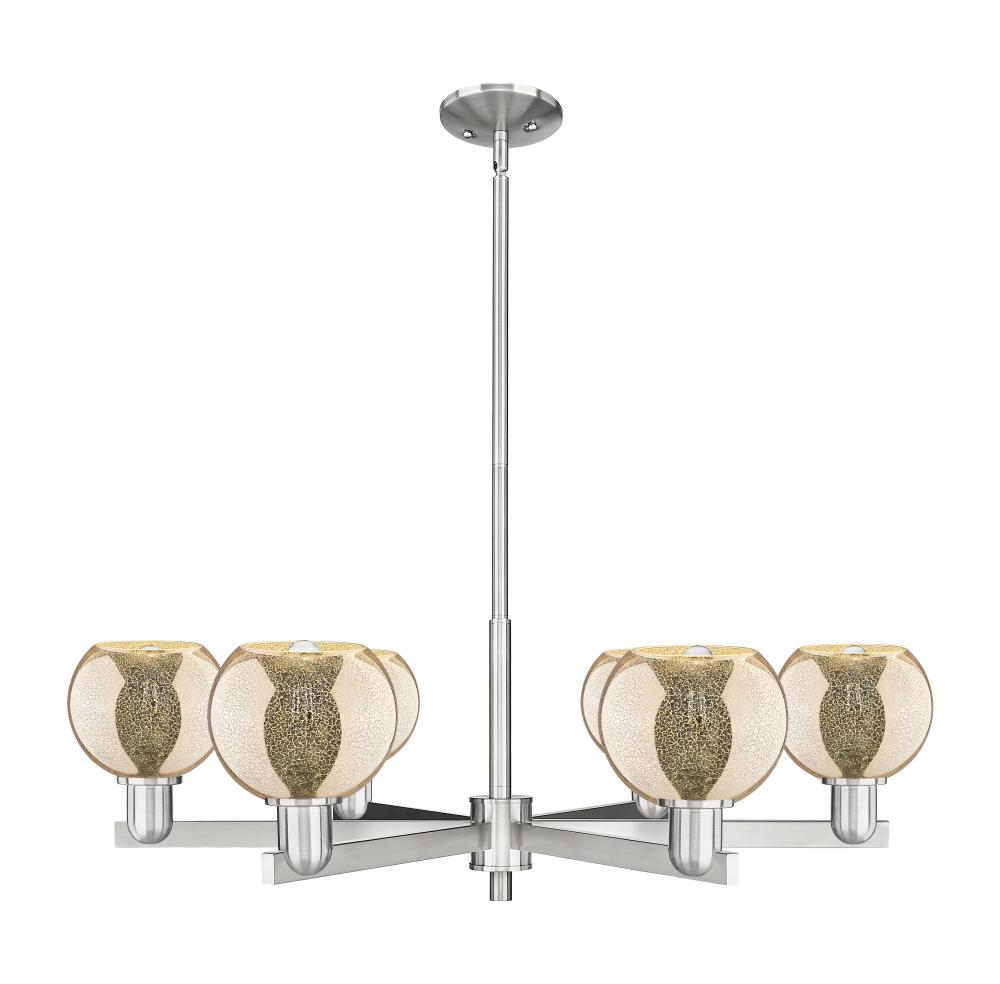 Athens - 6 Light - 36 inch - Satin Nickel - Stem hung - Chandelier