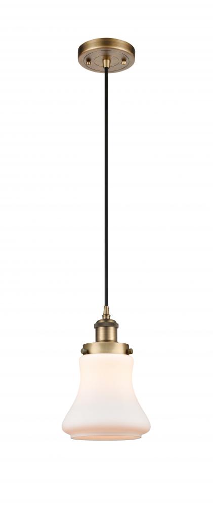 Bellmont - 1 Light - 6 inch - Brushed Brass - Cord hung - Mini Pendant