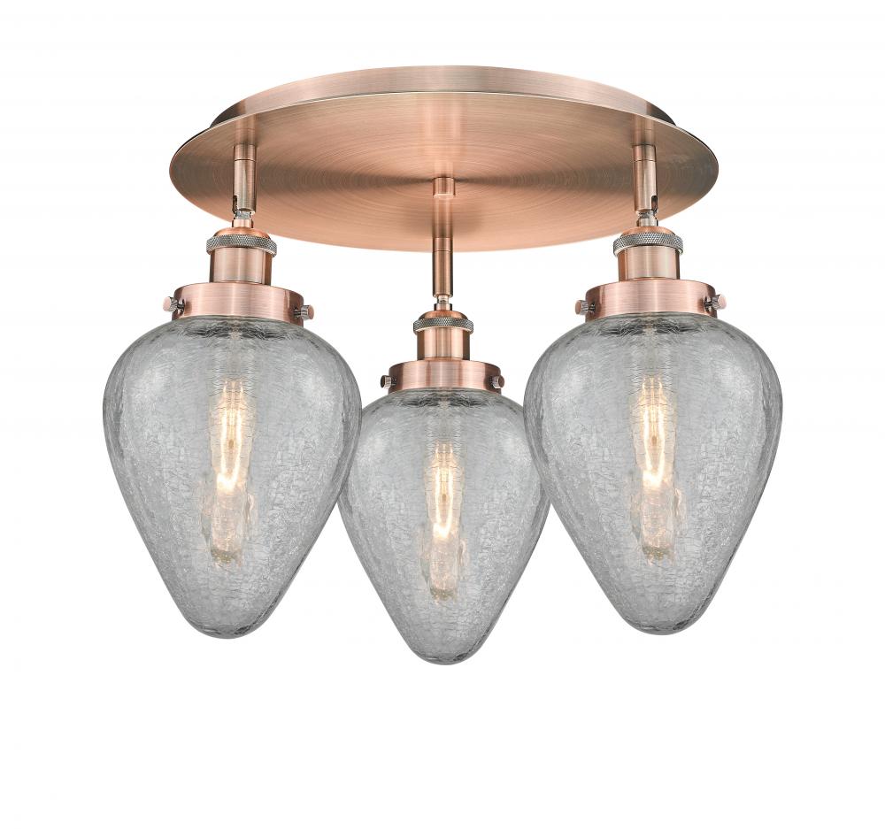 Geneseo - 3 Light - 18 inch - Antique Copper - Flush Mount