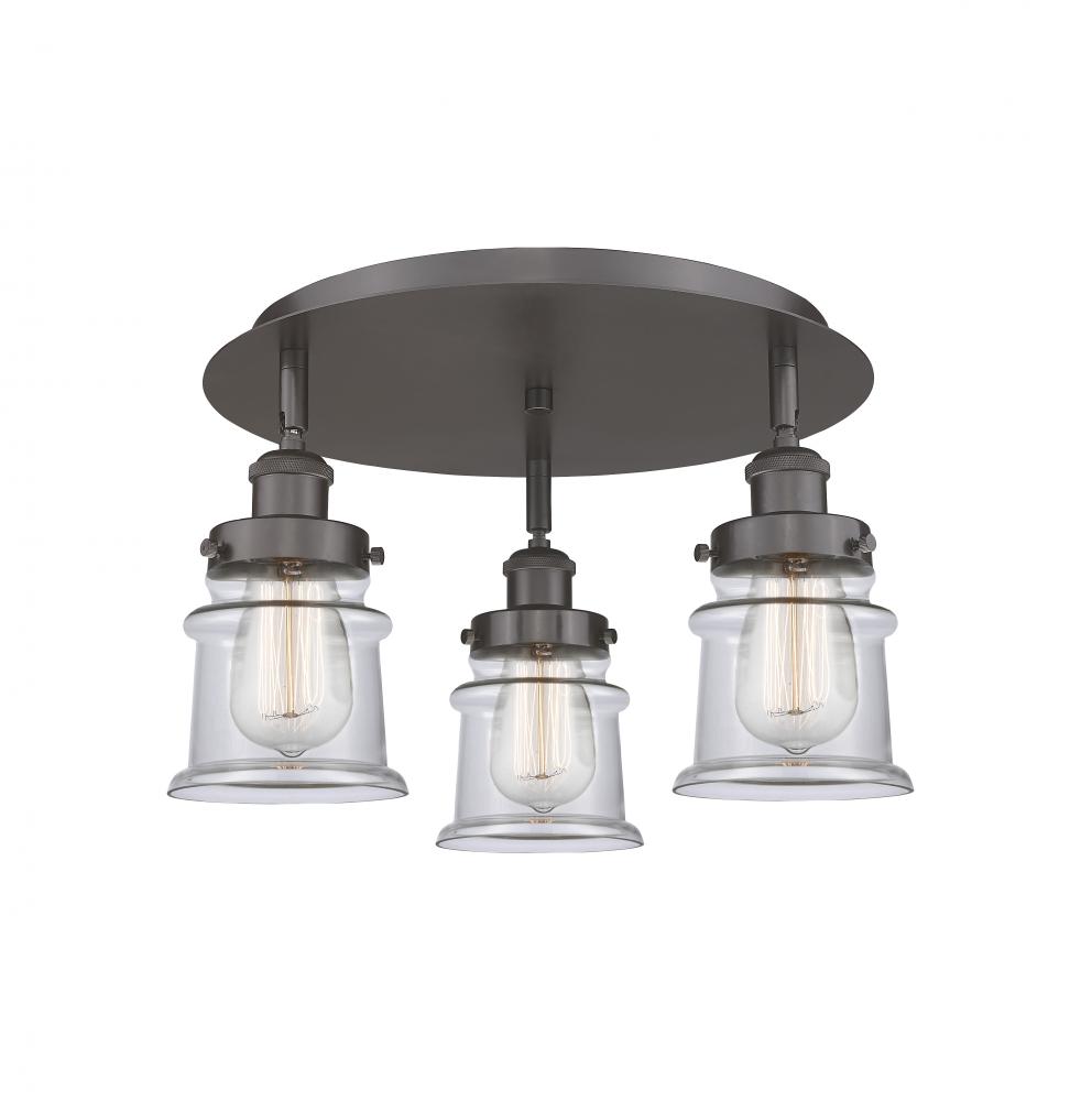 Canton - 3 Light - 17 inch - Oil Rubbed Bronze - Flush Mount