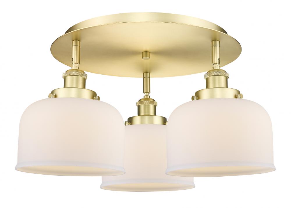 Cone - 3 Light - 20 inch - Satin Gold - Flush Mount