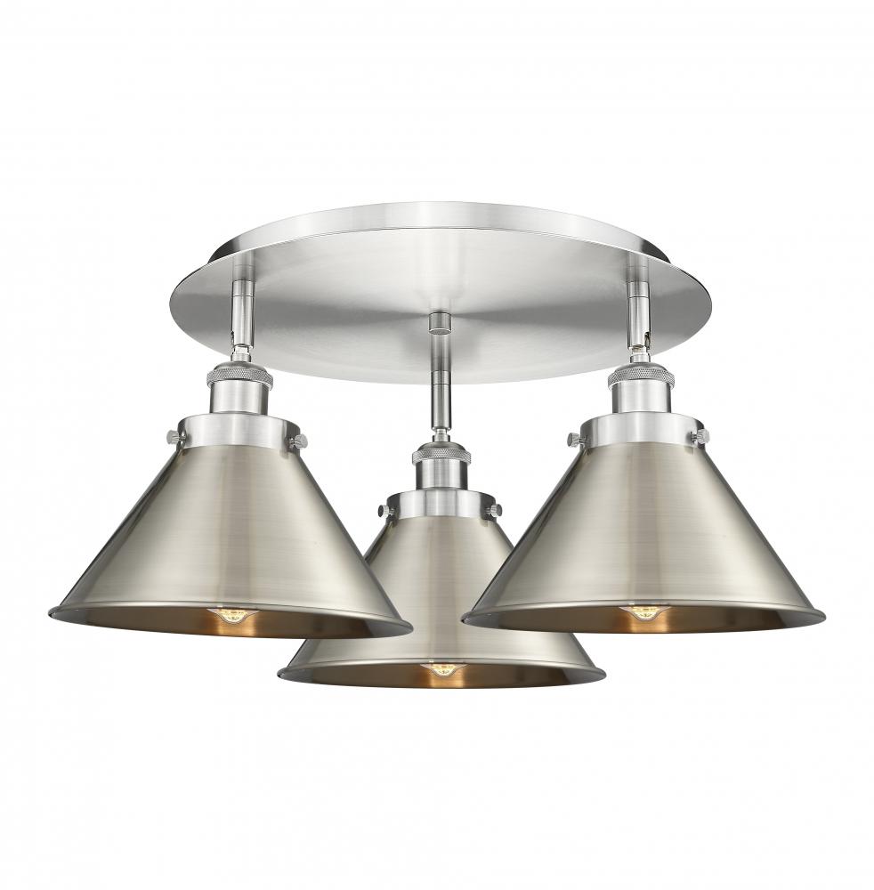 Ballston Urban - 3 Light - 20 inch - Satin Nickel - Flush Mount