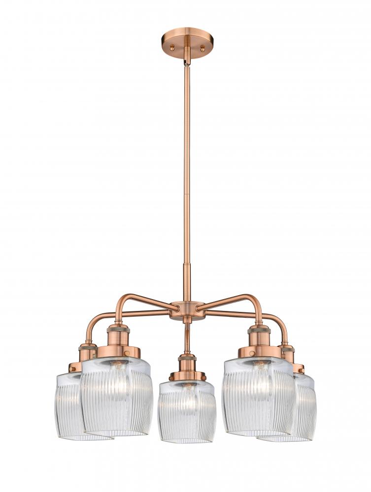 Colton - 5 Light - 24 inch - Antique Copper - Chandelier