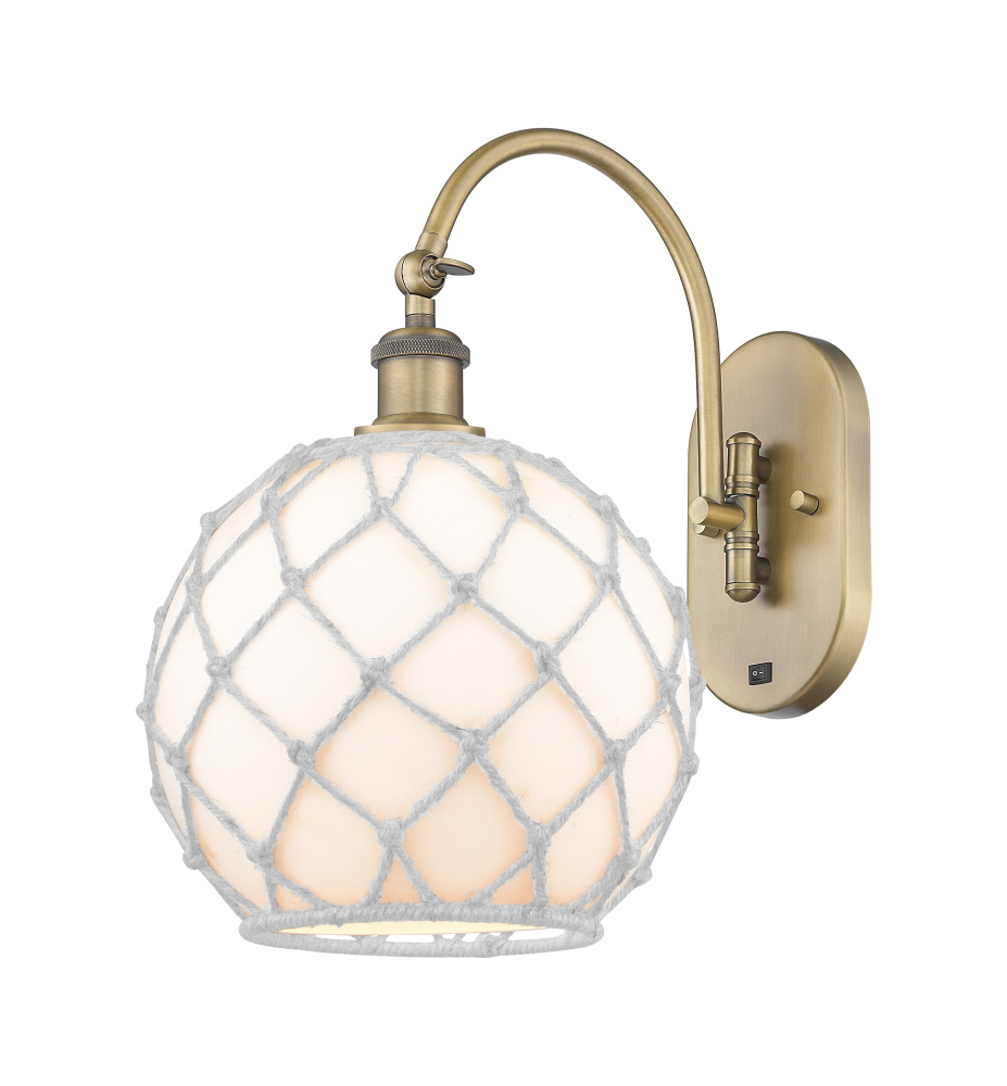 Farmhouse Rope - 1 Light - 10 inch - Brushed Brass - Adjustable - Sconce