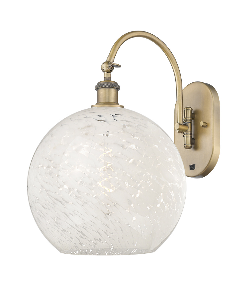 White Mouchette - 1 Light - 12 inch - Brushed Brass - Sconce
