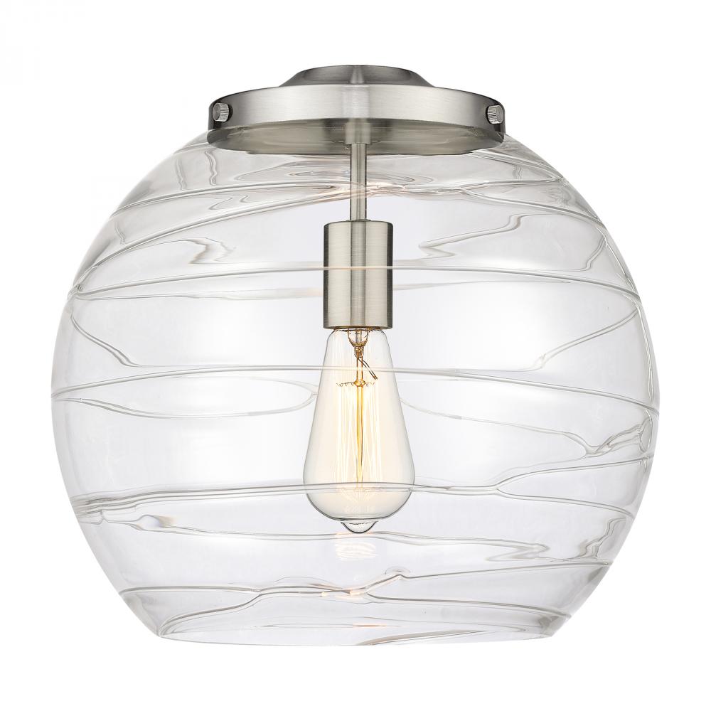 Deco Swirl 14" Clear Glass