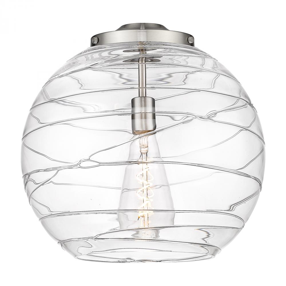 Deco Swirl 16" Clear Glass