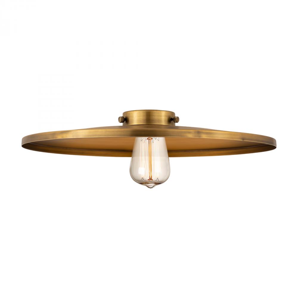 Railroad Light 16 inch Brushed Brass Metal Shade
