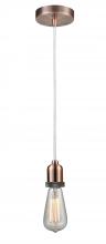 Innovations Lighting 100AC-10W-0AC - Whitney - 1 Light - 2 inch - Antique Copper - Cord hung - Mini Pendant