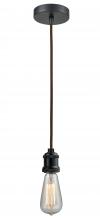 Innovations Lighting 100BK-10BR-1BK - Edison - 1 Light - 2 inch - Matte Black - Cord hung - Mini Pendant