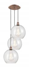 Innovations Lighting 113B-3P-AC-G124-12 - Athens - 3 Light - 18 inch - Antique Copper - Cord Hung - Multi Pendant