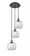 Innovations Lighting 113B-3P-BAB-G122-8 - Athens - 3 Light - 15 inch - Black Antique Brass - Cord Hung - Multi Pendant