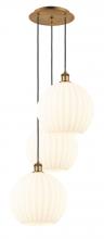 Innovations Lighting 113B-3P-BB-G1217-12WV - White Venetian - 3 Light - 19 inch - Brushed Brass - Cord Hung - Multi Pendant