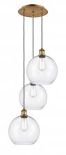 Innovations Lighting 113B-3P-BB-G122-10 - Athens - 3 Light - 17 inch - Brushed Brass - Cord Hung - Multi Pendant