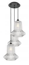 Innovations Lighting 113B-3P-BK-G212 - Springwater - 3 Light - 19 inch - Matte Black - Cord Hung - Multi Pendant