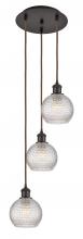 Innovations Lighting 113B-3P-OB-G122C-6CL - Athens - 3 Light - 12 inch - Oil Rubbed Bronze - Cord Hung - Multi Pendant