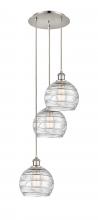 Innovations Lighting 113B-3P-PN-G1213-8 - Athens Deco Swirl - 3 Light - 15 inch - Polished Nickel - Cord hung - Multi Pendant