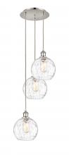 Innovations Lighting 113B-3P-PN-G1215-8 - Athens Water Glass - 3 Light - 15 inch - Polished Nickel - Cord hung - Multi Pendant